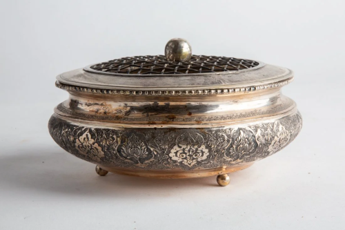 Mid-Century Persian Solid Silver Flower Pot 732gr