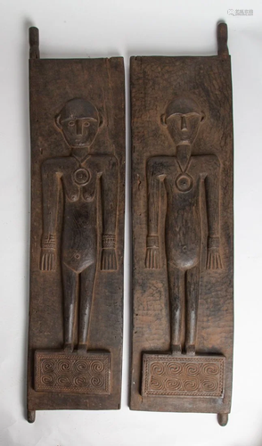 Impressive Pair of Native Papua New Guinea handcarved