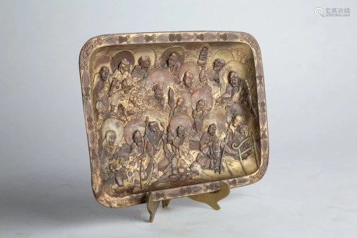 Rare Japanese Edo period Bronze Decorative Platter