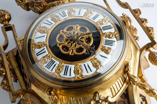 19th Century French Louis XV Inspired Bronze Wall Clock