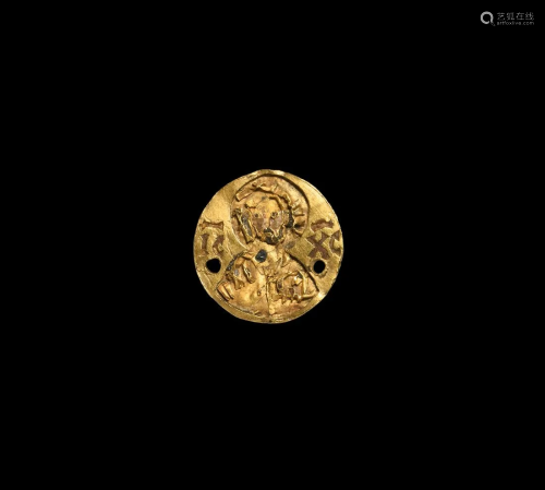 Byzantine Gold Mount with Jesus