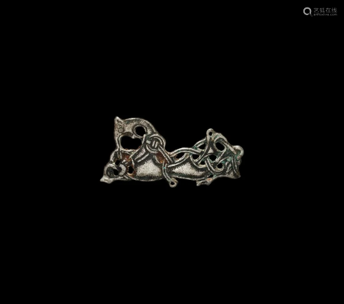 Viking Silver Oseberg Gripping Beast Brooch