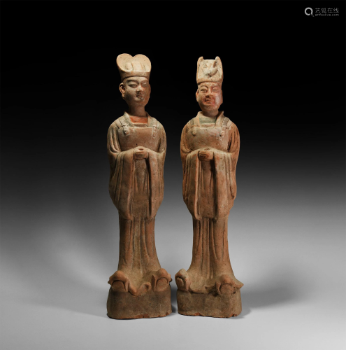 Large Chinese Tang Figure Pair