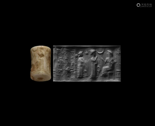 Old Babylonian Cylinder Seal with Presentation Scene