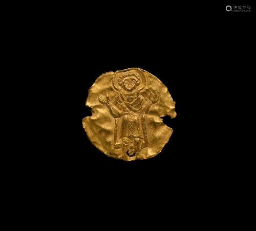 Byzantine Gold Mount of Saint Demetrios