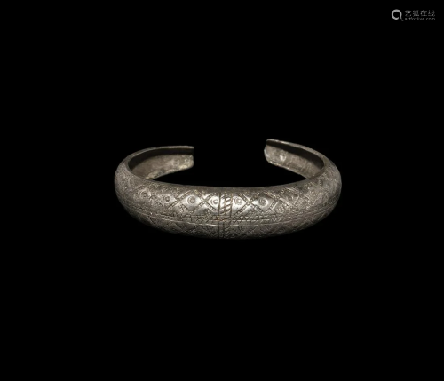 Viking Silver Decorated Bracelet