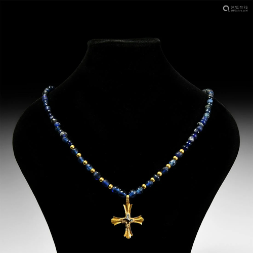 Byzantine Gold Cross Pendant Necklace