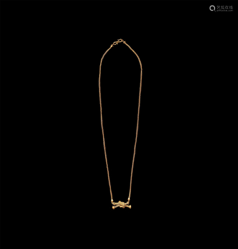 Roman Gold Hercules Knot Necklace