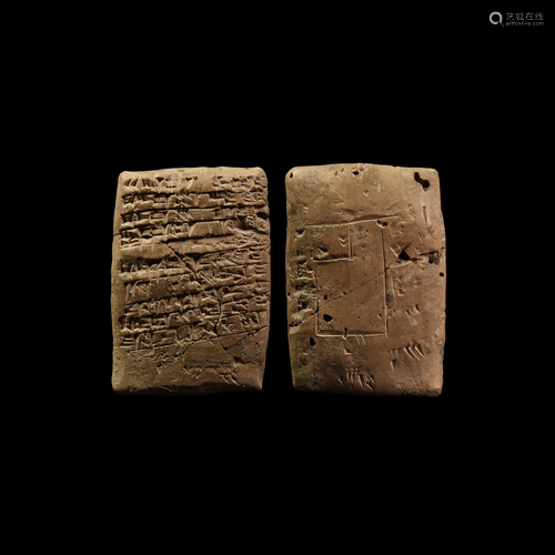 Old Babylonian Cuneiform Tablet with a Field Plan