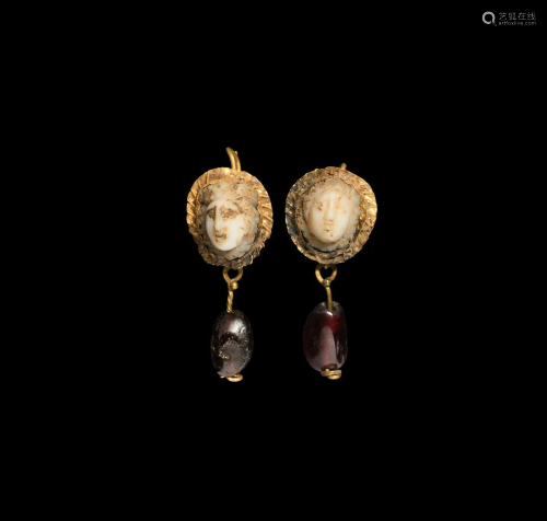 Roman Gold Earrings with Cameos