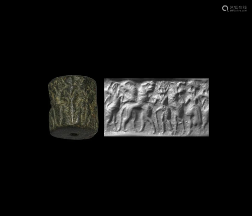 Early Dynastic II Cylinder Seal with Contest Scene