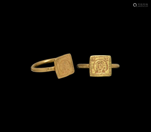 Byzantine Gold Ring with Image of Christ