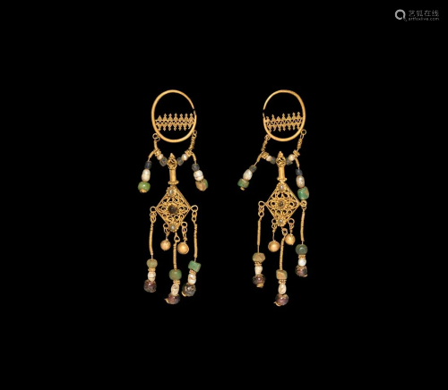 Byzantine Gold Chandelier Earring Pair