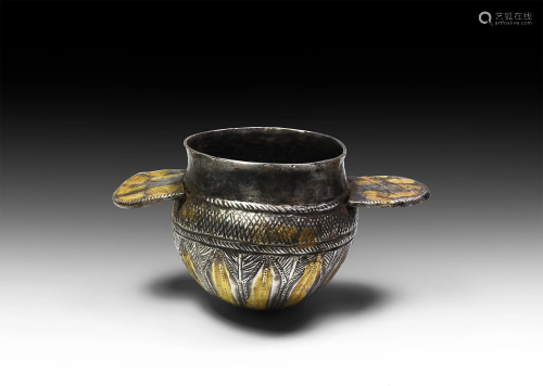 Greek Hellenistic Gilt Silver Wine Cup