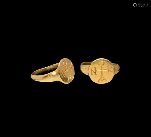 Byzantine Gold Merchant's Ring with Monogram