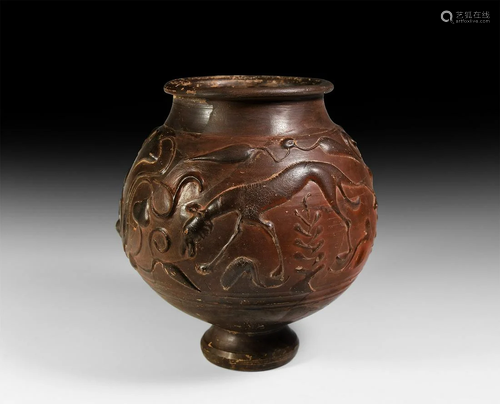 Roman Samian Ware Beaker with Hunting Scene