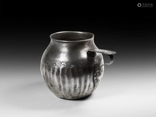 Greek Hellenistic Silver Fluted Wine Cup