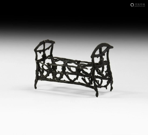 Medieval Toy Pewter Cradle