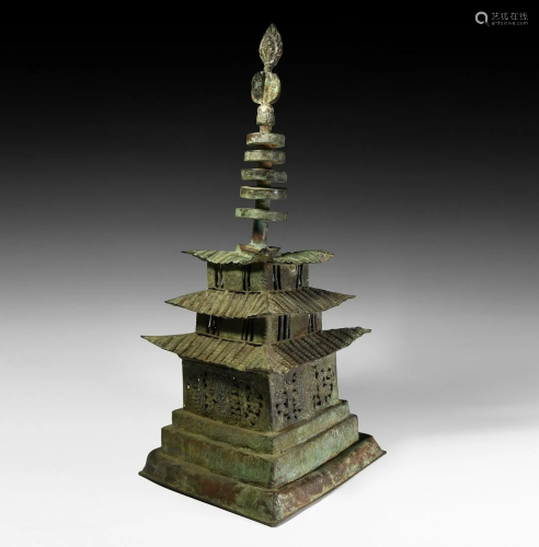 Large Chinese Tang 'Pagoda' Reliquary Stupa