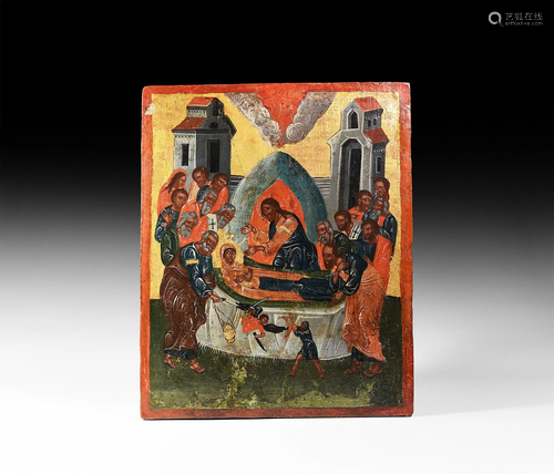 Greek Icon Depicting the Dormition of the Mother God