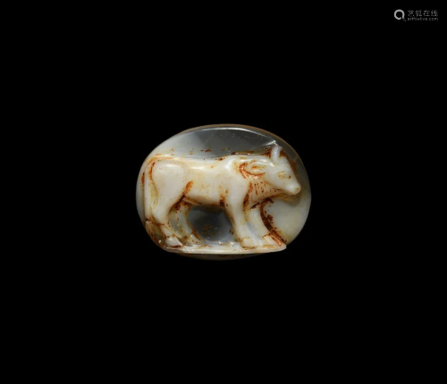 Roman Standing Bull Gemstone