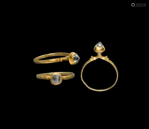 Medieval Gold Love Ring with Historic Natural Diamond