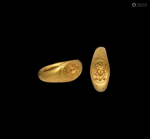 Roman Gold Ring with Bust of Sol