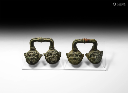 Etruscan Handle Pair with Medusa Heads