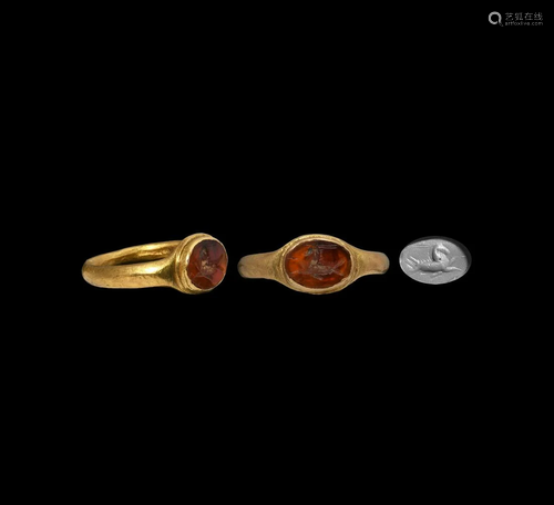 Roman Gold Ring with Capricorn Gemstone