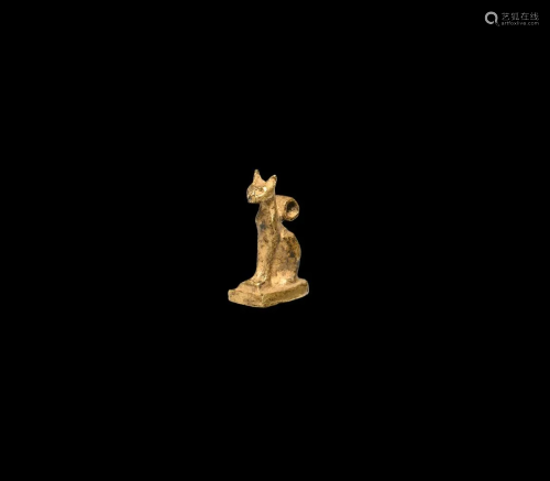 Egyptian Gold Cat Amulet