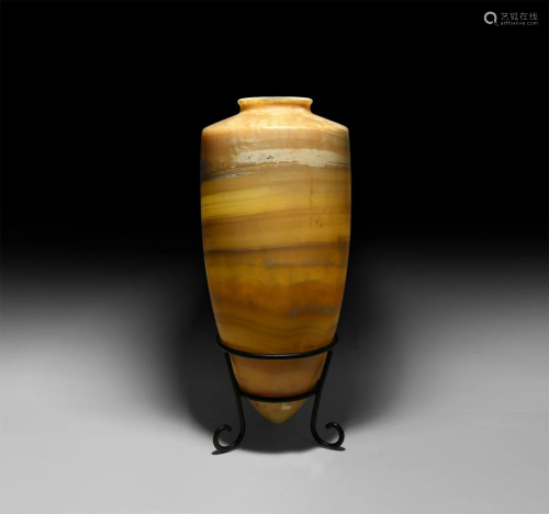 Large Phoenician Alabaster Torpedo Vase