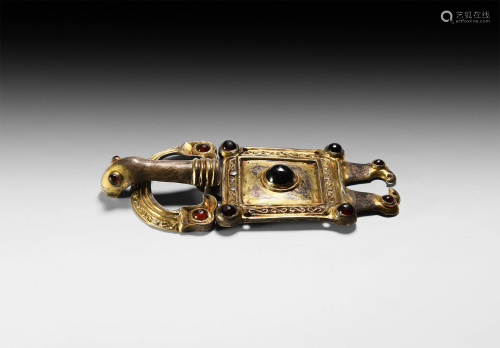 Gothic Silver-Gilt Raven-Headed Buckle