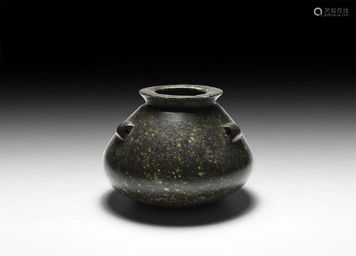 Egyptian Green Mottled Stone Jar