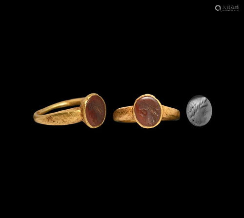 Roman Gold Ring with Portrait Gemstone