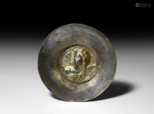 Greek Hellenistic Gilt Silver Cup with Nike