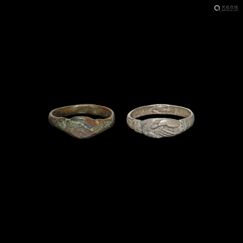 Medieval Clasped Hands Fede Ring Group