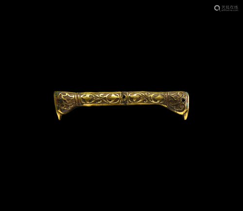 Medieval Gilt Limoges Mount from a Chasse