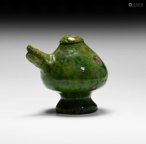 Medieval English Green Glazed Whistle