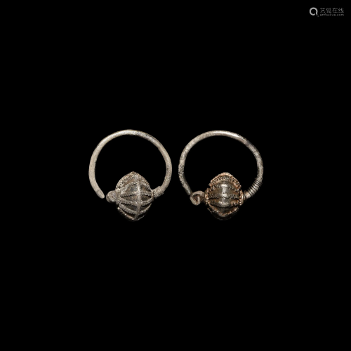 Viking Silver Earring Pair