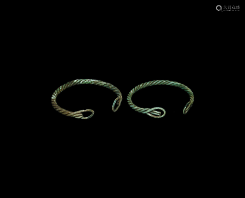 Viking Twisted Bracelet Pair