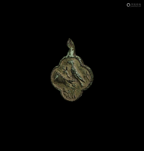 Heraldic Horse Harness Pendant with Bird of Prey on