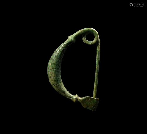 Bronze Age Leech-Shaped Decorated Fibula