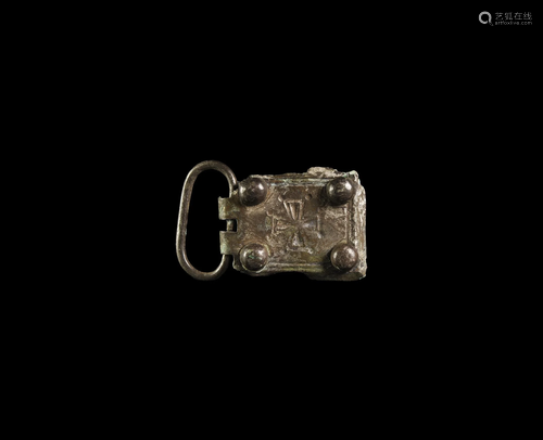 Medieval Silver Buckle with Crusader Cross