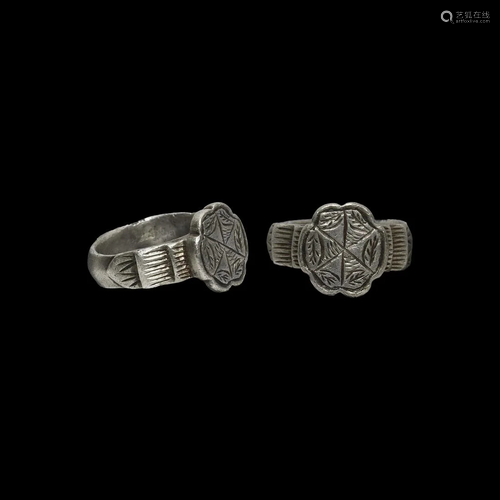 Medieval Silver Ring with Rosette