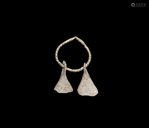 Viking Silver Twin Axehead Pendant