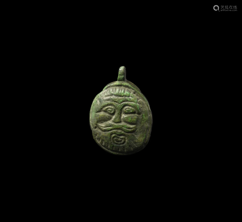 Viking Pendant with Mask