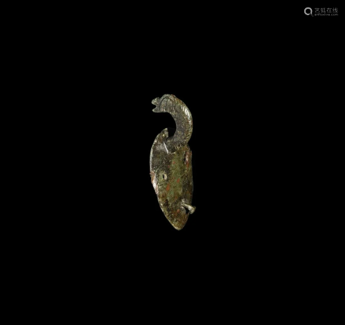 Anglo-Saxon Hanging Bowl Mount with Horse Head