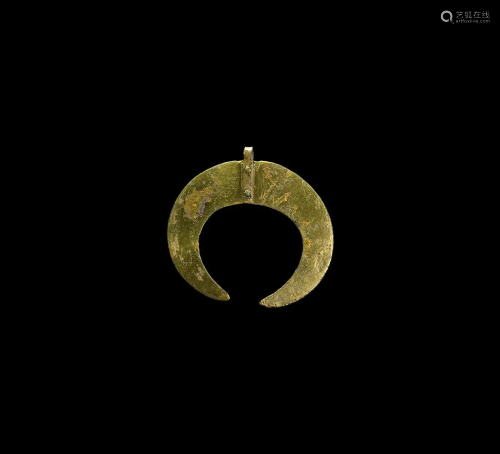 Very Large Viking Gilt Lunar Pendant