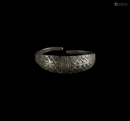 Viking Silver Bracelet with Interlaced Design