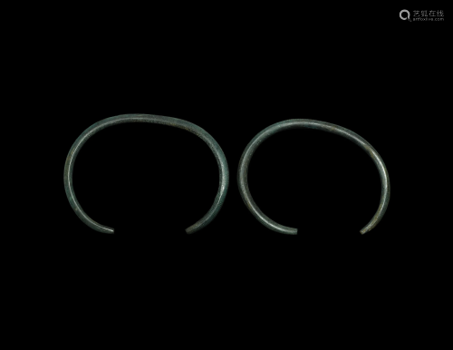 Bronze Age Decorated Arm-Ring Pair